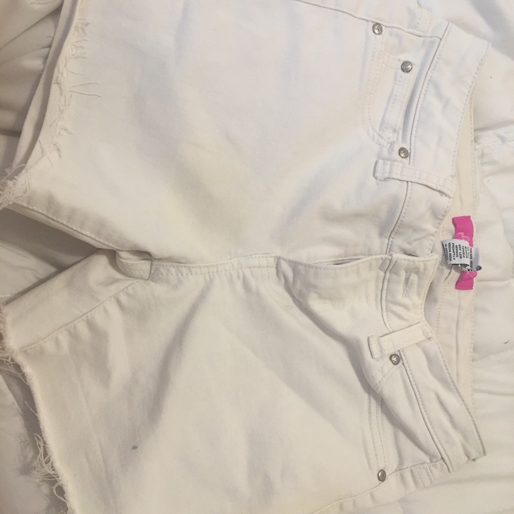 White jean shorts